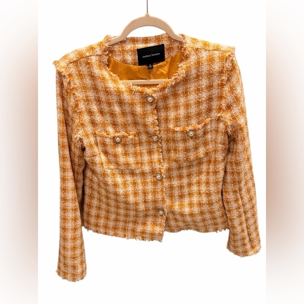 Jealous Tomatoes Mustard Tweed Blazer Clueless Blazer Size Small